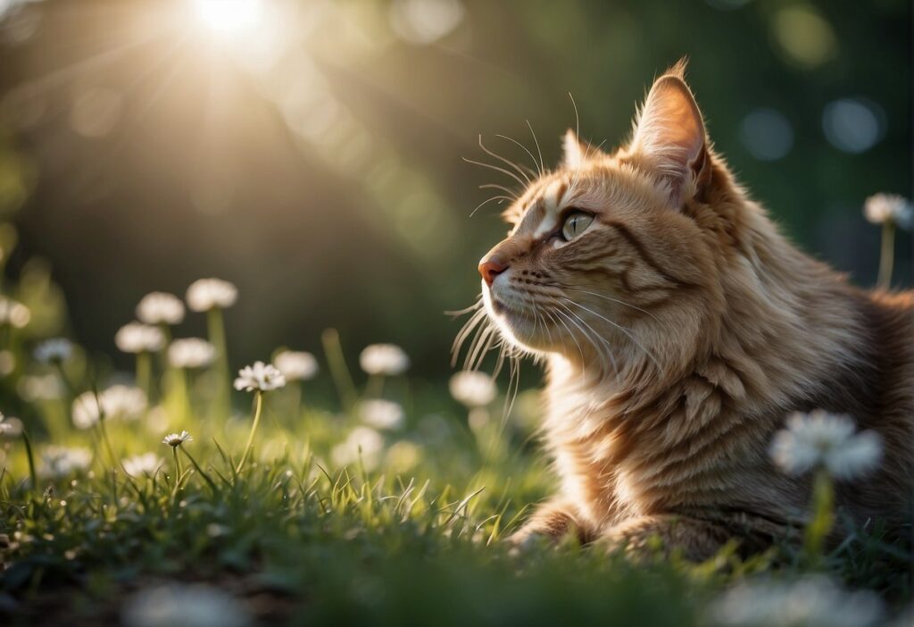 cat in grass