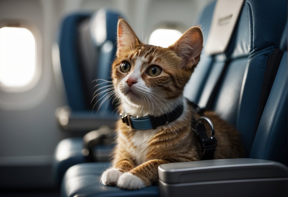 cat in airplane seat