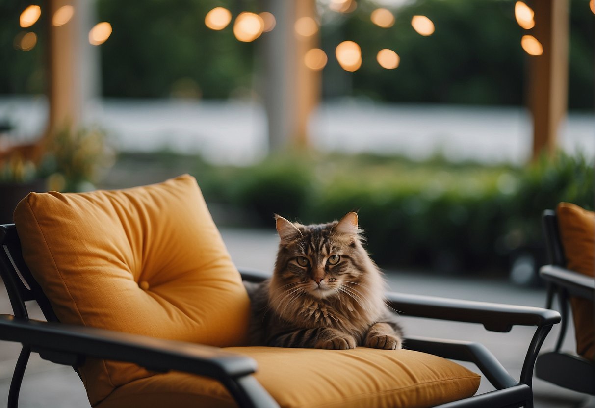 car on outdoor chair