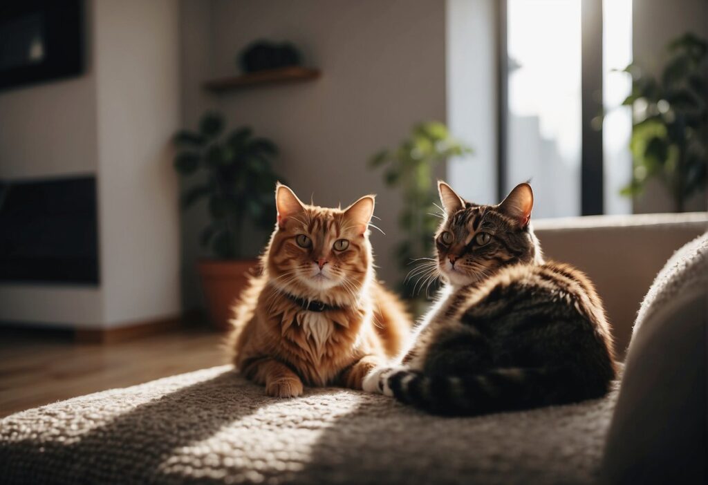 two cats in apartment