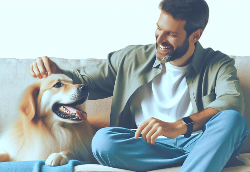 guy with esa on couch