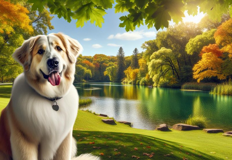 dog outside park area