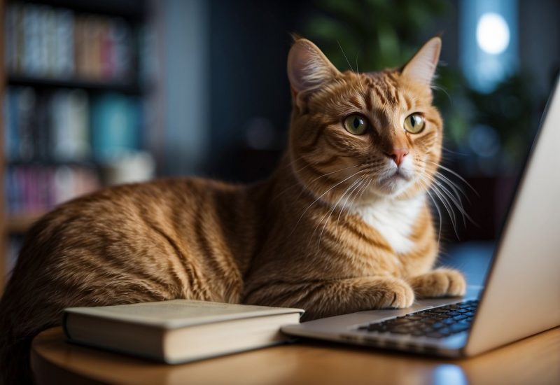 cat at computer cat at computer