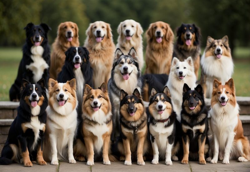 group of different dog breeds group of different dog breeds