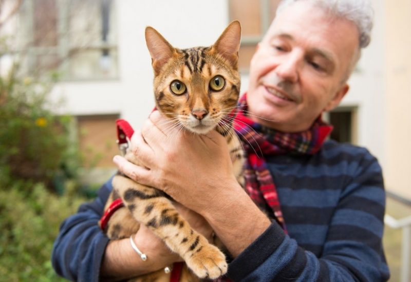man holding cat man holding cat