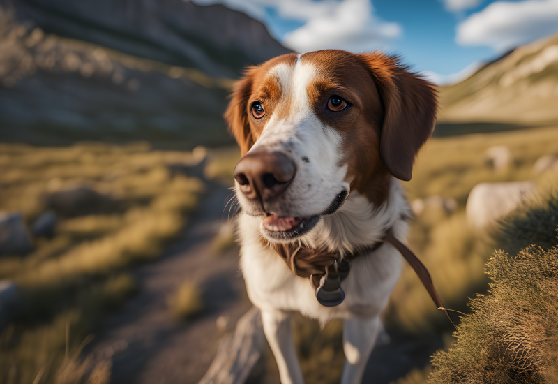a realistic photo of a hunting dog in wyoming a realistic photo of a hunting dog in wyoming iphone magazine, highly detailed, high quality, taking a selfie, ultra realistic taking a selfie, 8k, hd, sharp focus 4k vray