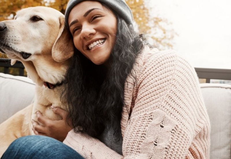 woman hugging emotional support dog woman hugging emotional support dog